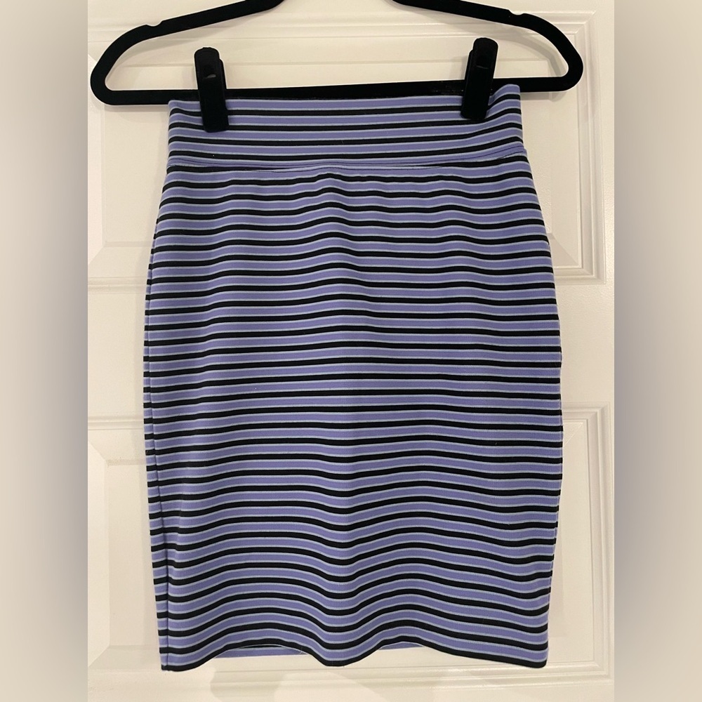 BDG Urban Outfitters Black/Blue/Purple Striped Pencil Skirt, Size Small